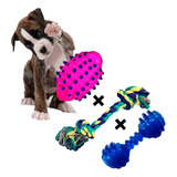 Set 3 Juguetes Perros, Rascador+pelota+cuerda29cm