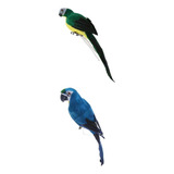 2cs Guacamayo Ornamento De Aves Artificial Feathered Animal