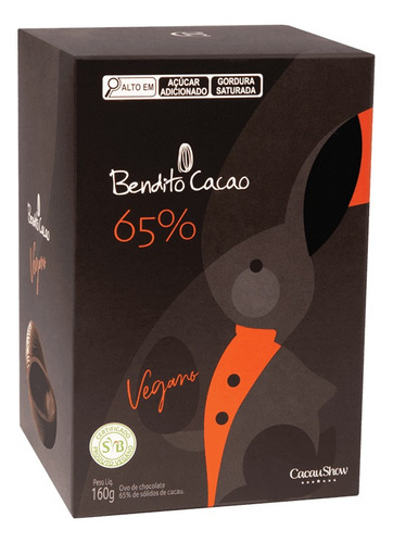 Ovo De Páscoa Bendito Cacao Vegano 65% Cacau 160g Presente