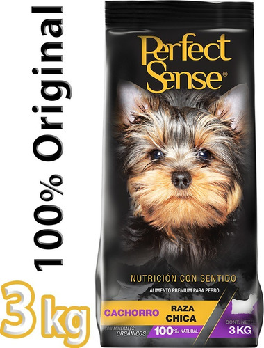 Croquetas 100% Natural Perfect Sense Cachorro Raza Chica 3kg