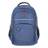 Mochila Royal Swiss® Porta Laptop Hasta 17 Inch Organizador Color Azul