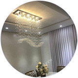 Lustre 1x25 Por 1m De Altura Cristais Asfour