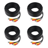 Cable Coaxial Armado Para Cámaras Cctv 18mts Paquete De 4u