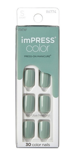 Uñas Impress Color / Press-on - Going Green French Pop