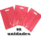 Bolsas Plásticas Para Dulces O Piñata 10 Uni Roja Estrellas