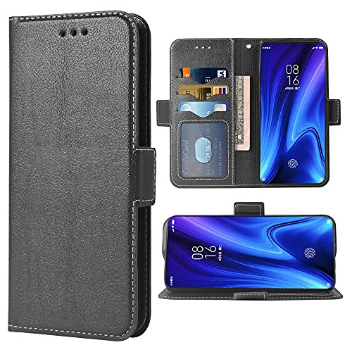 Funda Cartera Para Xiaomi Redmi 9a Redme 9i Negro Piel Sinte