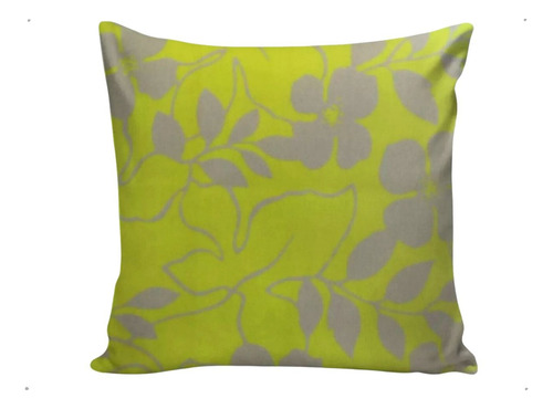 Capa Almofada Decorativa Floral Amarelo 45x45 Com Zíper