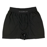 Pack X3 Boxer Andros S/costura Algodon Solo Negro