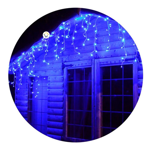 Cortina Led Intercalada 9m 300l Navidad Azul 300ledca1