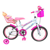 Bicicleta Infantil Aro 16 Feminina + Cadeirinha + Boneca