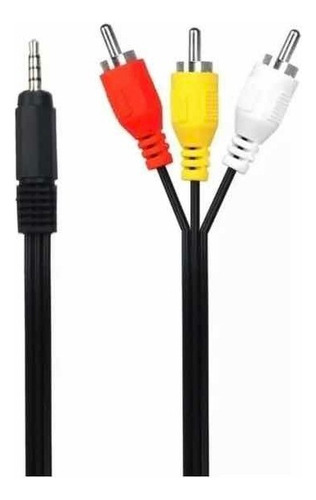 Cable Auxiliar A Rca 3x1 Aux 3.5mm De Audio Y Video 1.5mtr