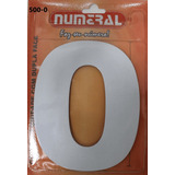 Numeral Residencial Dupla Face Branco Autocolante 125mm 