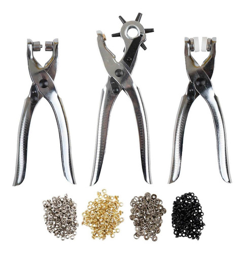 Kit Pinzas Sacabocado Remachadora Ojilladora 553pcs Cinturon Ojillos Pinza Estrella Remachadora Para Piel Tela Plastico Trabajo Manual Fuerza Efectiva