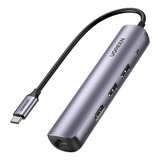 Hub Usb-c A 5 Puertos | Hdmi / 2 Usb 3.0 / Ethernet | Gris