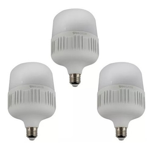 Kit 3 Pzs Foco Led Para Casa 20w Ahorradores Bulbo Tipo Bala Color De La Luz Blanco Frío