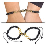 2 Pulseiras Magnéticas Ímã Infinito Casal Namorados Amizade