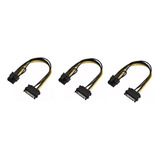 3 Cable Sata Macho A 8 Pines Macho Para Tarjeta De Video Pci