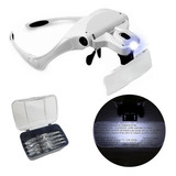 Lupa Cabeca Oculos 2 Led Recarregavel 5 Lentes Profissional