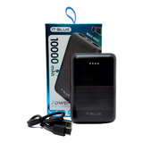 Power Bank 10.000mah Indicador De Carga Celulares Cor Preto