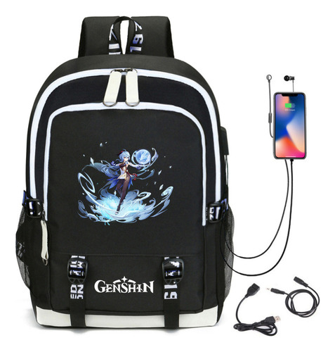 Mochilas Escolares Impermeables Primarias Usb Genshin Impact