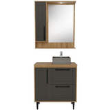 Gabinete Banheiro/espelheira 80cm Multimóveis Cr10066 Mel/gr