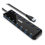 Atolla Hub Splitter Usb 3.0 De 7 Puertos, Extensor Usb Hub U