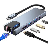 Hub Adaptador Multiporta Usb C Hub, 5 Em 1 Usb C Kabewus Hub