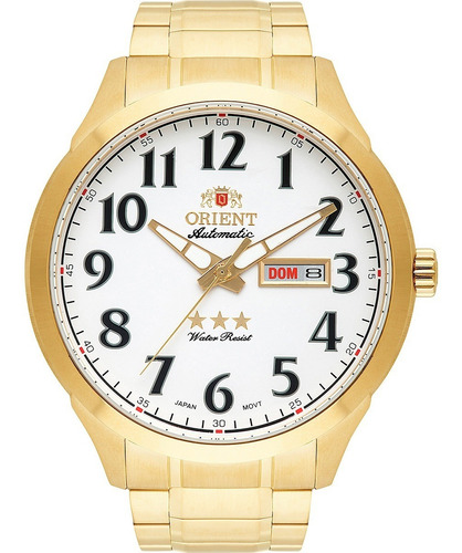 Relógio Orient Masculino Automático 469gp074f S2kx Dourado Cor Do Fundo Prateado