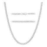 Collar De Cadena Cubana Kisper De Plata Esterlina 925 Sólida