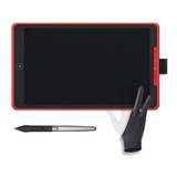 Tableta Grafica Dibujo Huion H320m Rojo + Envio + Guante
