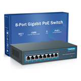 Conmutador Poe Gigabit De 8 Puertos Yuanley, 8 Puertos Poe+ 