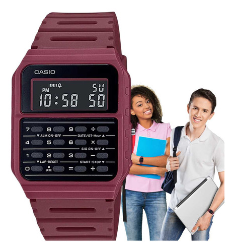 Relógio Casio Calculadora Digital Vermelho Ca-53wf-4bdf