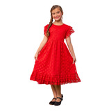 Vestido Infantil Menina Festa Tule Natal