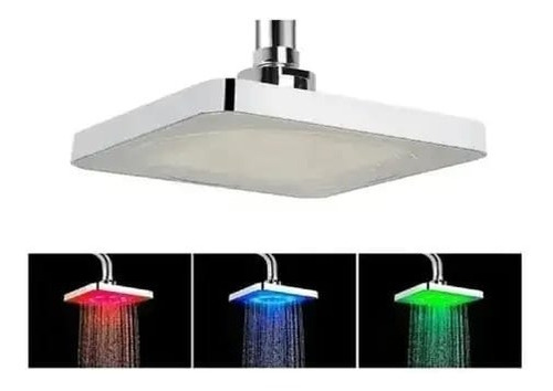 Cabezal De Ducha Led Duchas Cuadradas Luz Spa Grifería Ducha