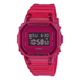 Reloj Casio Dw-5600sc Colores Surtidos Relojesymas Correa Rojo Sb-4d Bisel Celeste/blanco Fondo Gris