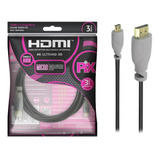 Cabo Micro Hdmi X Hdmi 3 Metros Blindado 2.0 Ethernet 3m 4k