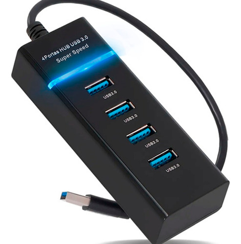 Hub Cabo Usb 3.0 Adaptador Com 4 Portas Usb