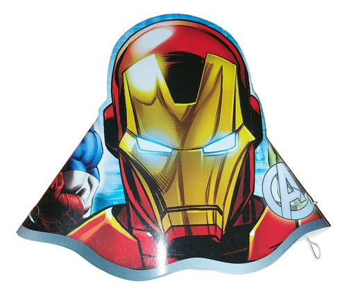 Gorros Invitados Avengers × 6 Cotillón Cumpleaños Fiestas 