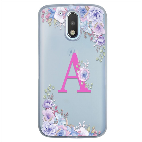 Funda Motorola Antigolpes Flores Personalizada Tu Inicial