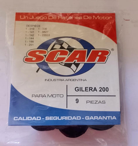 Juego Retenes Motor Gilera 200 Antigua 9 Piezas