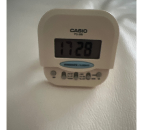 Despertador Portátil Casio Digital Pq-30  Branco