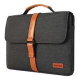 Bolso Porta Notebook De Hasta 15-15.6 In, Gris/cuero/unisex