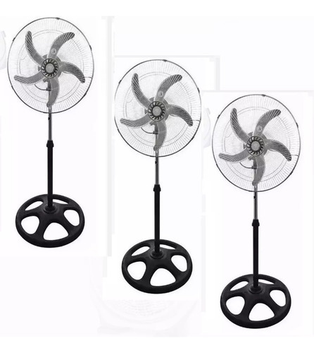 3 Ventiladores 3 En 1 Pie Pared Piso Super Potente 90w Turbo