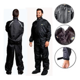 Capa De Chuva Motociclista Masculina California Nylon Preta