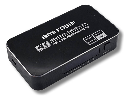 Amitosai Switch Hdmi 3 En 1 4k Hdr10, Hdcp 2.2