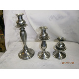 Candelabros Marca  Inpel Genuine Pewter Bolivia Juego 