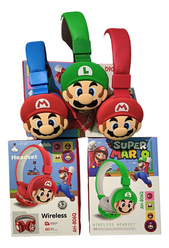 Audífonos Bluetooth De Mario Bros Para Niños Y Niñas