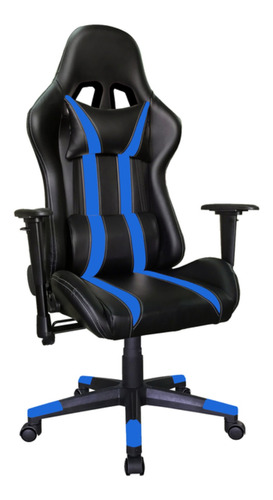 Silla De Escritorio Morshop S19 Gamer Ergonómica  Negra Y Azul