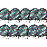 10 Canhão De Led Refletor 54 Led Rgbw 3w Dmx Iluminação Fest