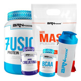 Kit Whey Protein + Size Mass + Bcaa + Creatina + Shaker